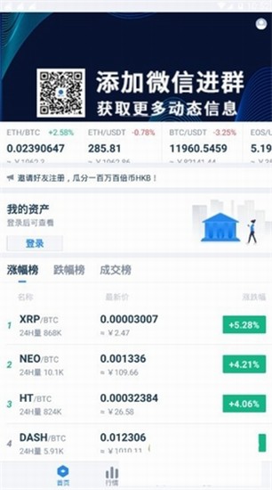 香港数字资产交易所移动端界面展示