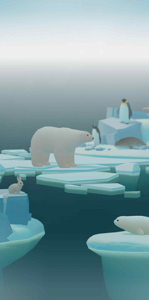 极地景观昼夜变化