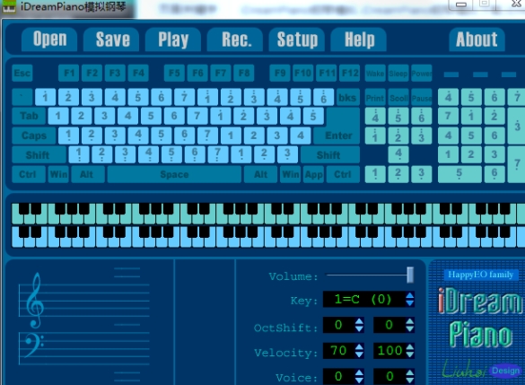 iDreamPiano操作界面示意图